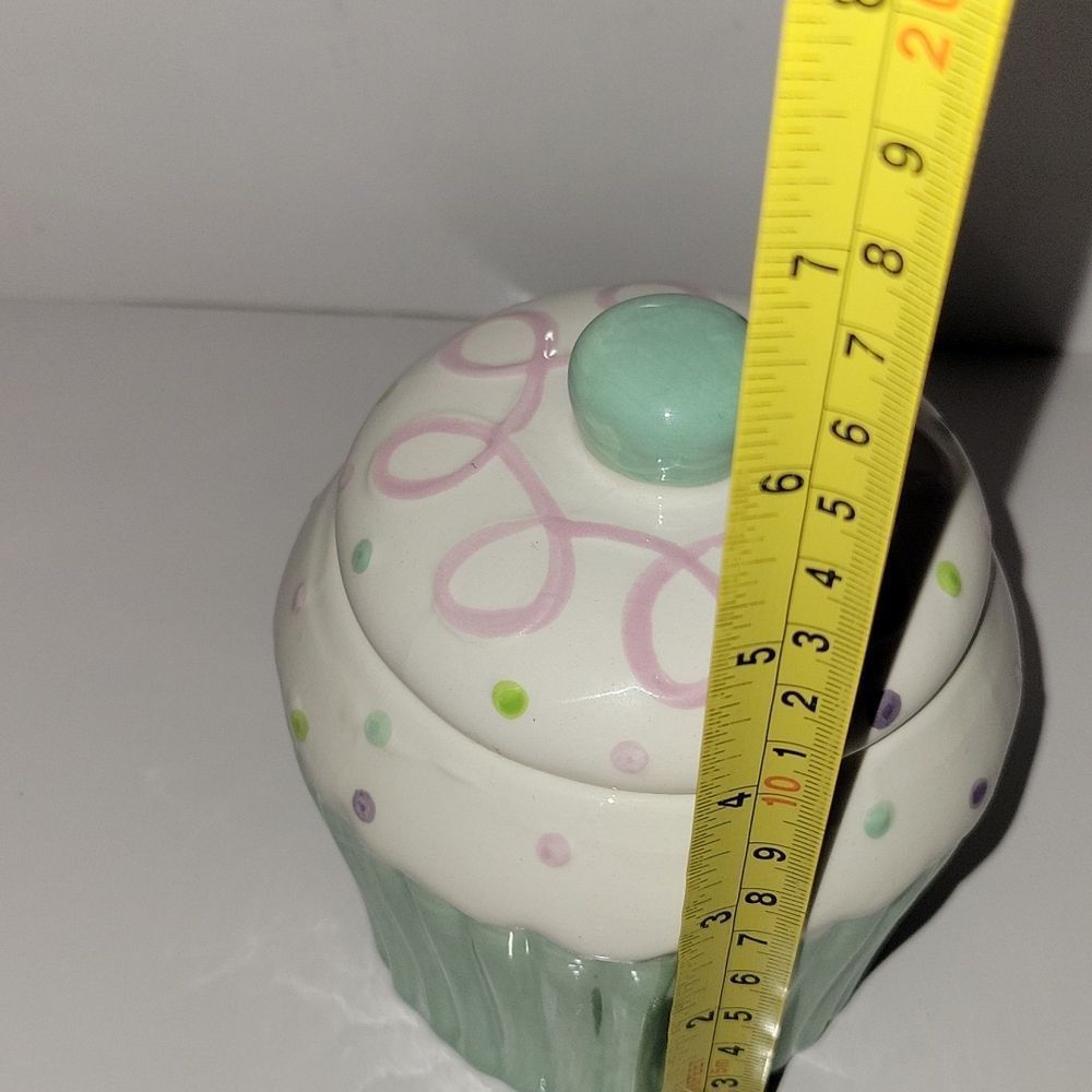 Pastel Mint Ceramic Cupcake Jar with Lid - Picture 6 of 7